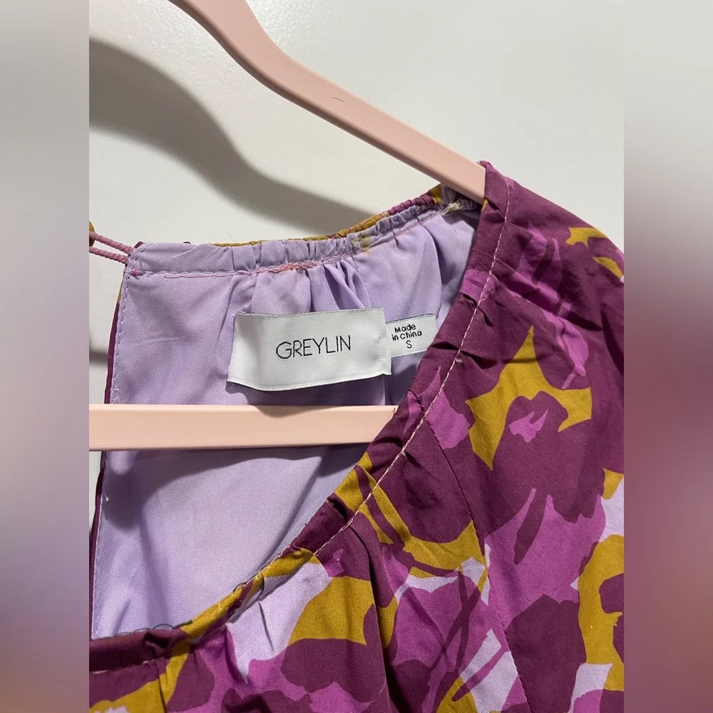 Rare Greylin Floral Tiered Maxi Dress Size Small - Picture 3 of 6